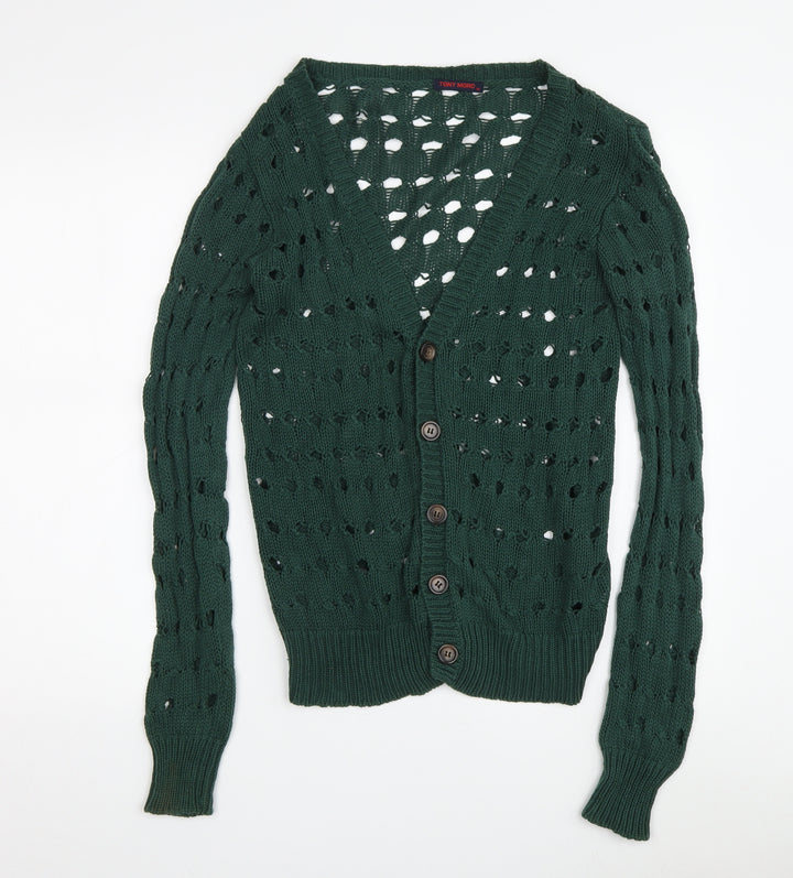 Tony Moro Women’s Green Open-Knit Cardigan M