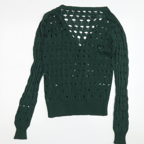 Tony Moro Women’s Green Open-Knit Cardigan M