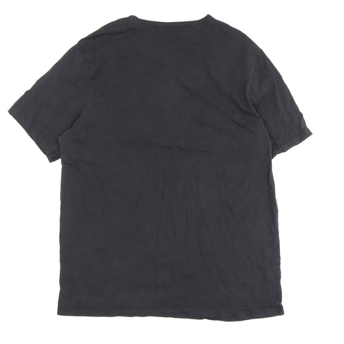 Hugo Boss Men's Black XL V-Neck T-Shirt Cotton