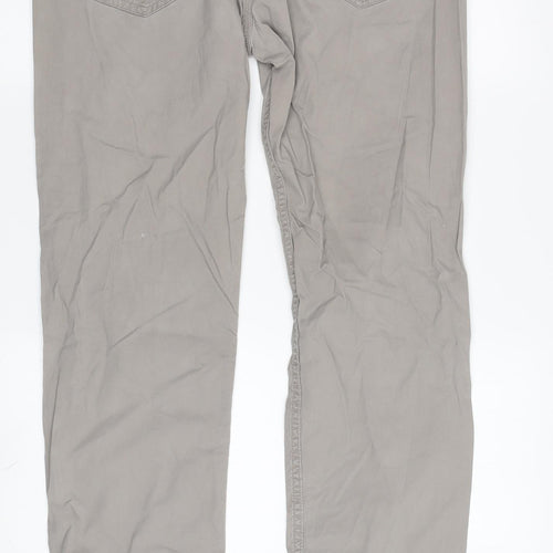H&M Men's Grey Chino Trousers Size 33 Regular Fit