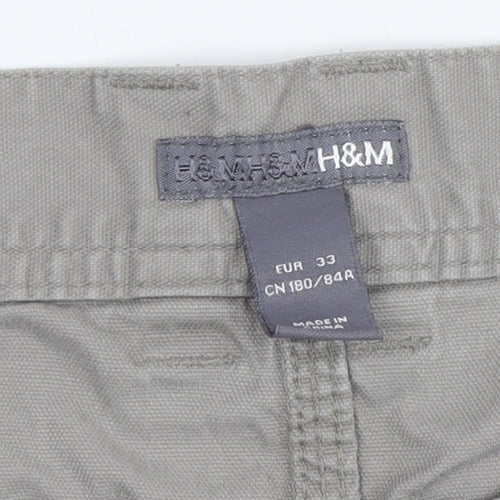 H&M Men's Grey Chino Trousers Size 33 Regular Fit