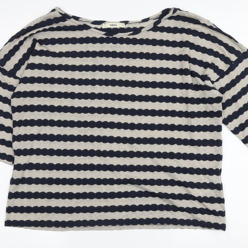 Oasis Women's Multicoloured Stripe T-Shirt Size M