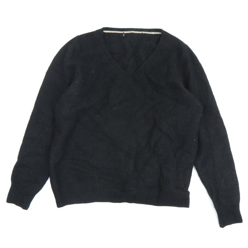 Marks and Spencer Women's Black Cashmere Pullover Jumper Size 14
