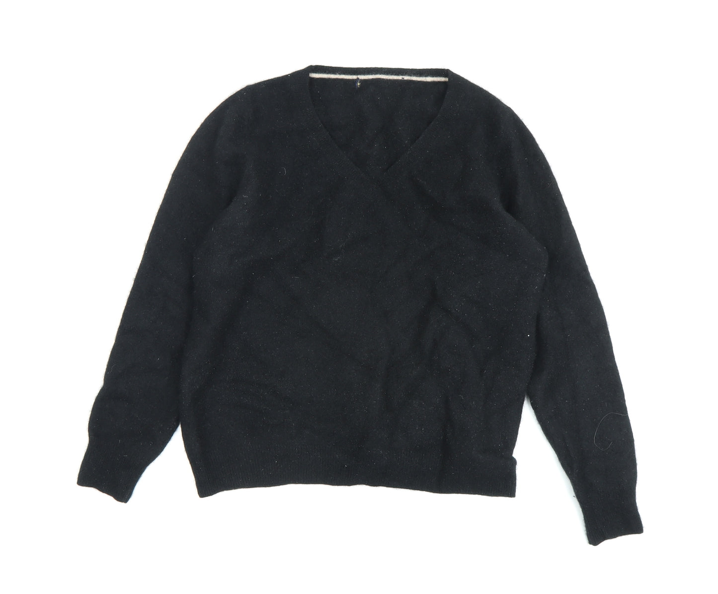 Marks and Spencer Women's Black Cashmere Pullover Jumper Size 14