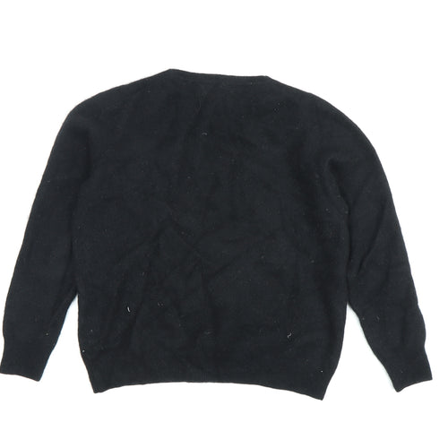 Marks and Spencer Women's Black Cashmere Pullover Jumper Size 14