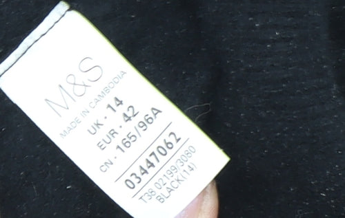 Marks and Spencer Women's Black Cashmere Pullover Jumper Size 14