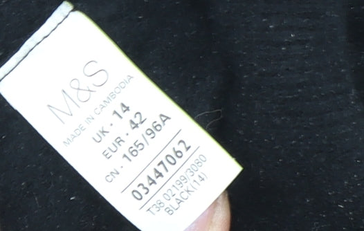 Marks and Spencer Women's Black Cashmere Pullover Jumper Size 14