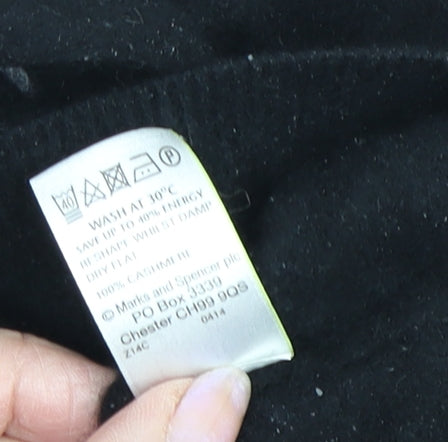 Marks and Spencer Women's Black Cashmere Pullover Jumper Size 14