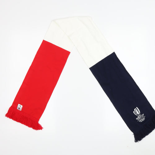 Rugby World Cup Men's Red White Blue Fringe Scarf