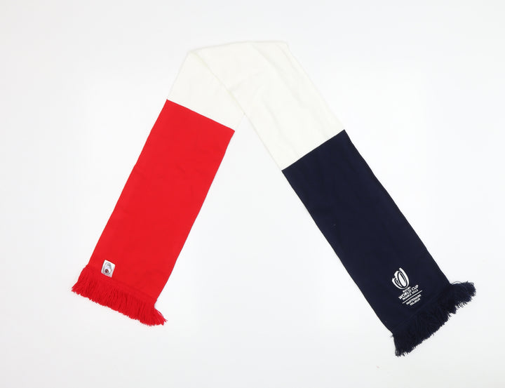 Rugby World Cup Men's Red White Blue Fringe Scarf