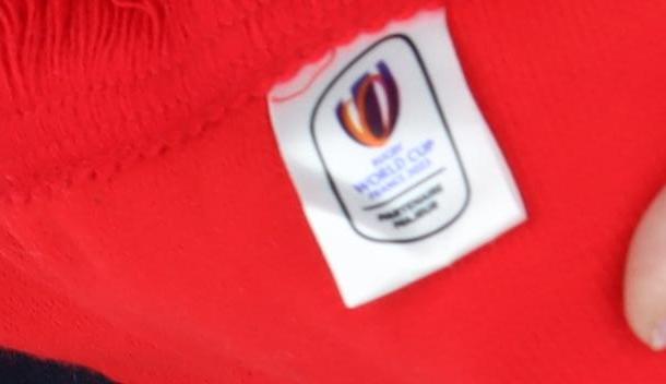 Rugby World Cup Men's Red White Blue Fringe Scarf