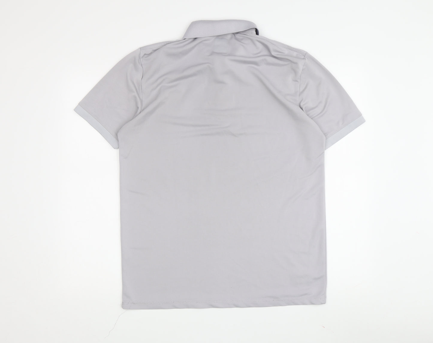 Zara Men's Grey Polo Shirt XL Simple Logo Casual
