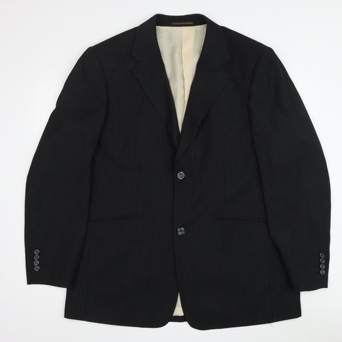 Voeut Men's Black Striped Suit Jacket Size 48