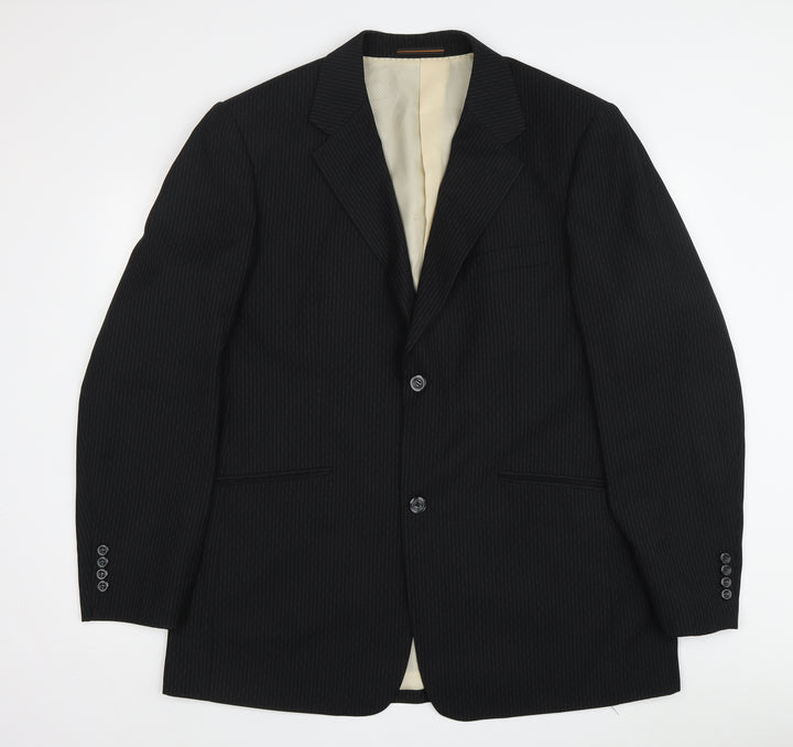 Voeut Men's Black Striped Suit Jacket Size 48