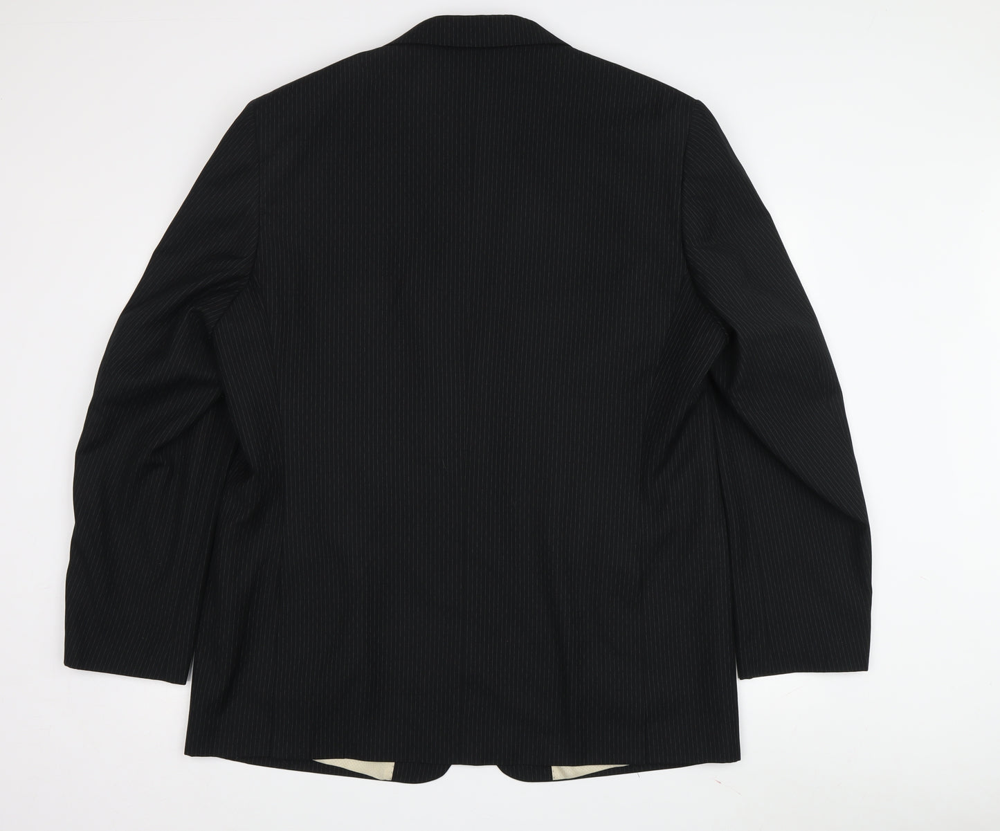 Voeut Men's Black Striped Suit Jacket Size 48