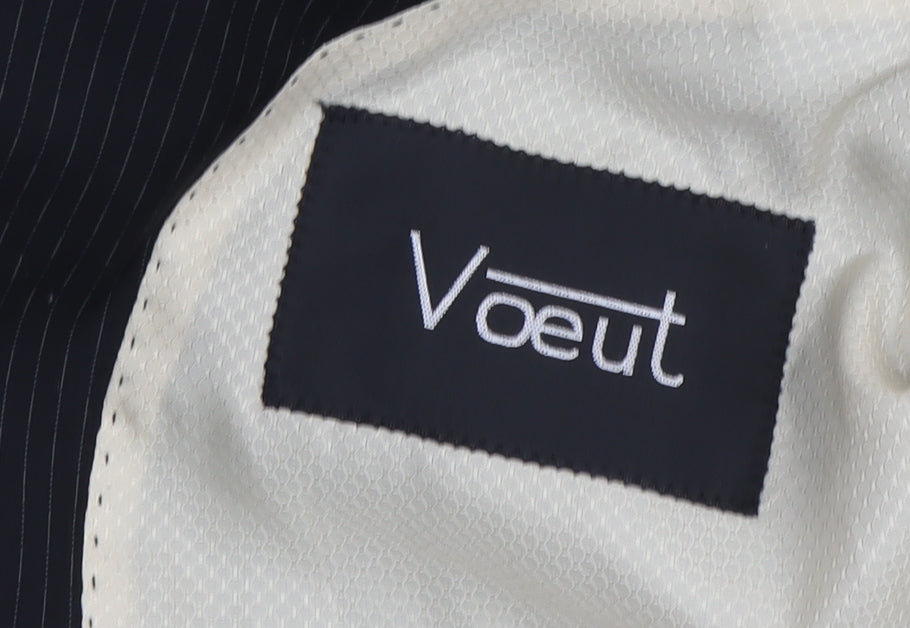Voeut Men's Black Striped Suit Jacket Size 48