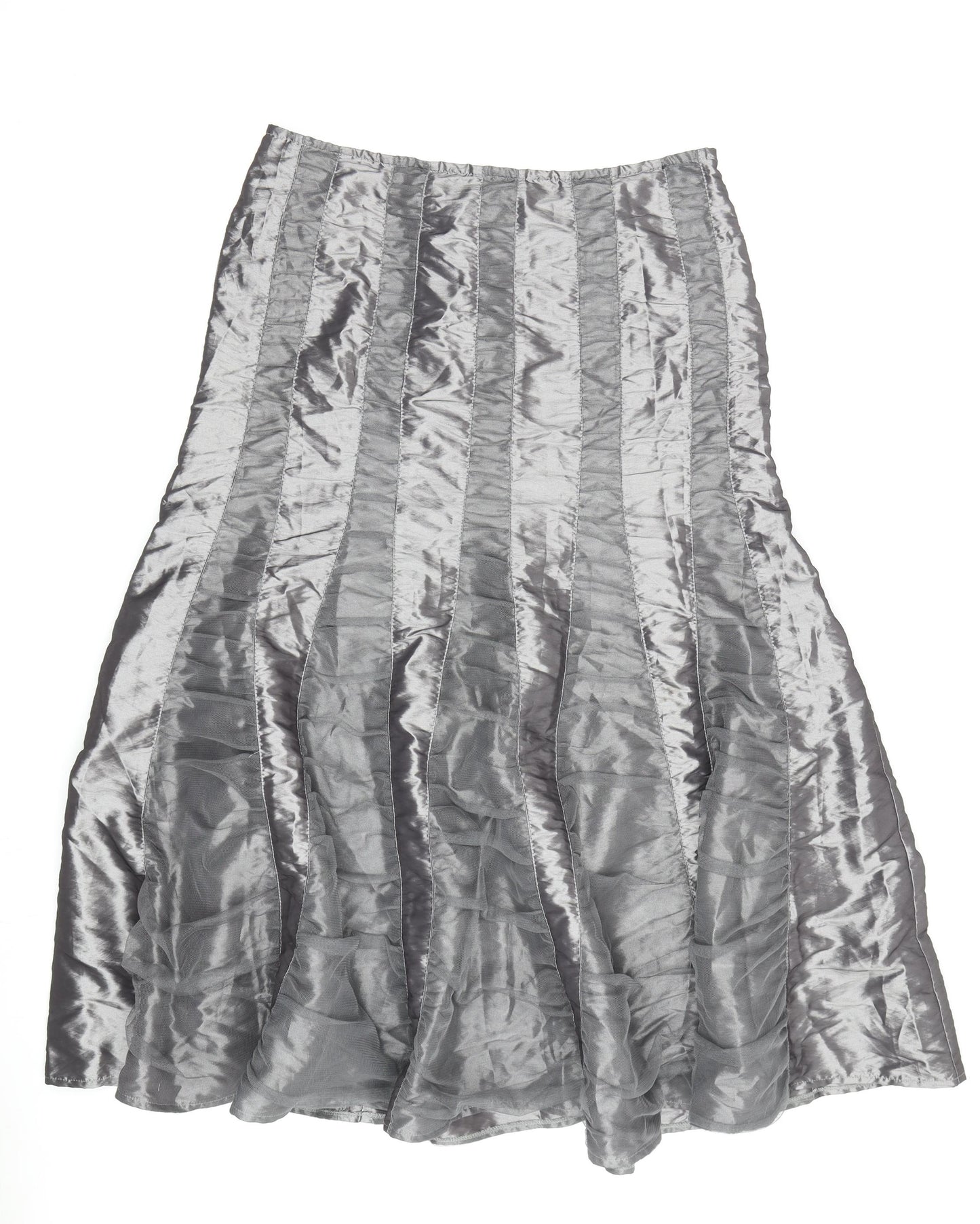 Per Una Women's Silver Flare Midi Skirt Size 14