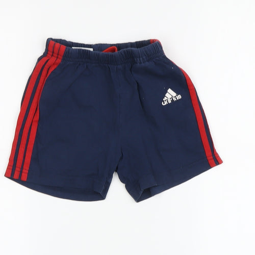Adidas Unisex Baby Blue Shorts 12-18M Elastic Waist