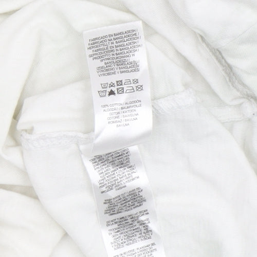 Guns N' Roses Women's White Rock T-Shirt, Short Sleeve