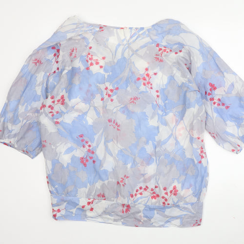 Marks and Spencer Women’s Blue Floral Tunic 3/4 Sleeve Blouse
