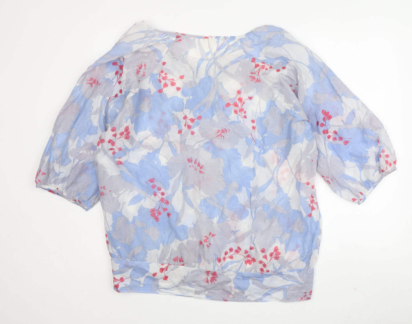 Marks and Spencer Women’s Blue Floral Tunic 3/4 Sleeve Blouse