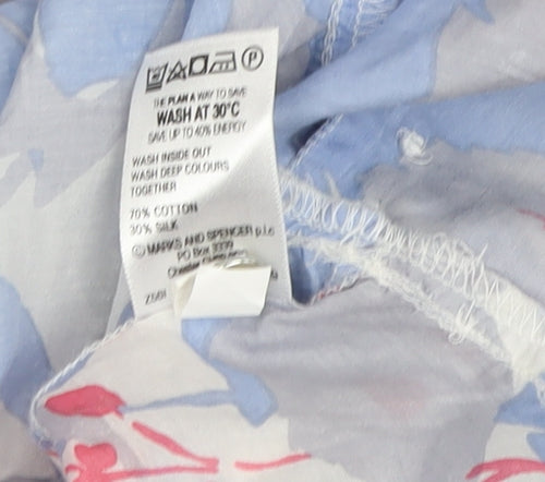 Marks and Spencer Women’s Blue Floral Tunic 3/4 Sleeve Blouse