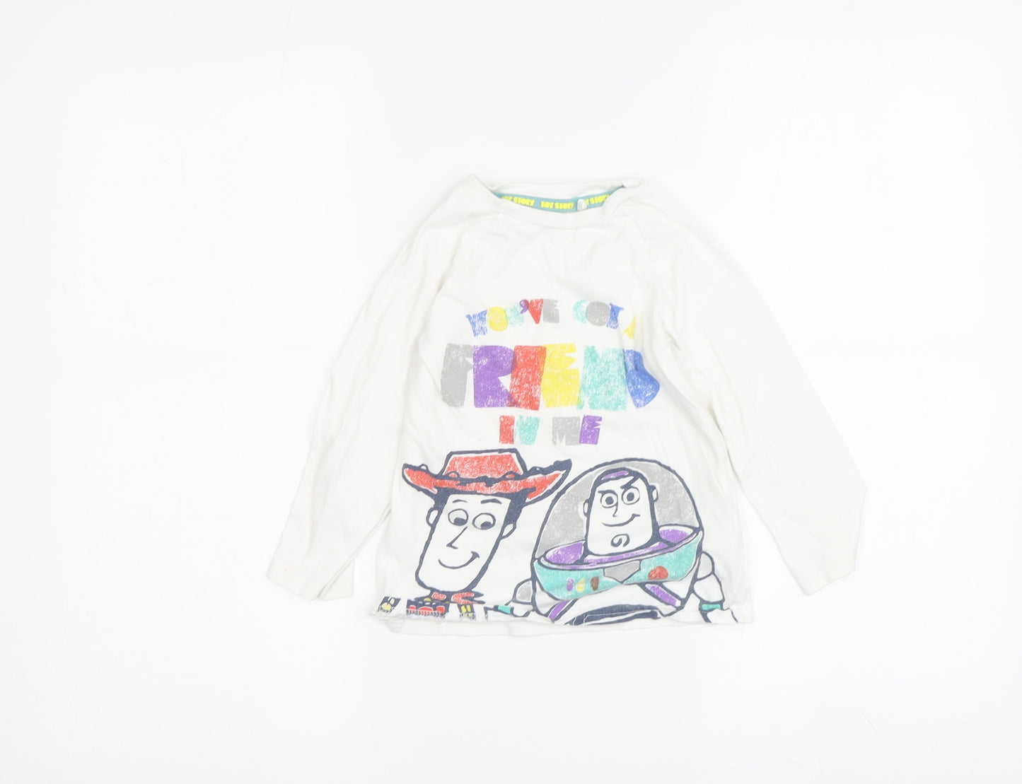 Disney Pixar Boys White Toy Story T-Shirt 3-4 Years Pullover