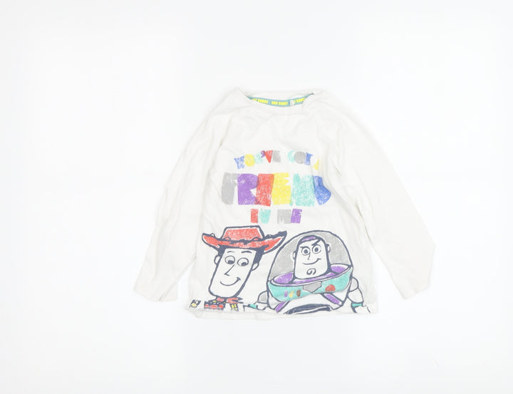 Disney Pixar Boys White Toy Story T-Shirt 3-4 Years Pullover