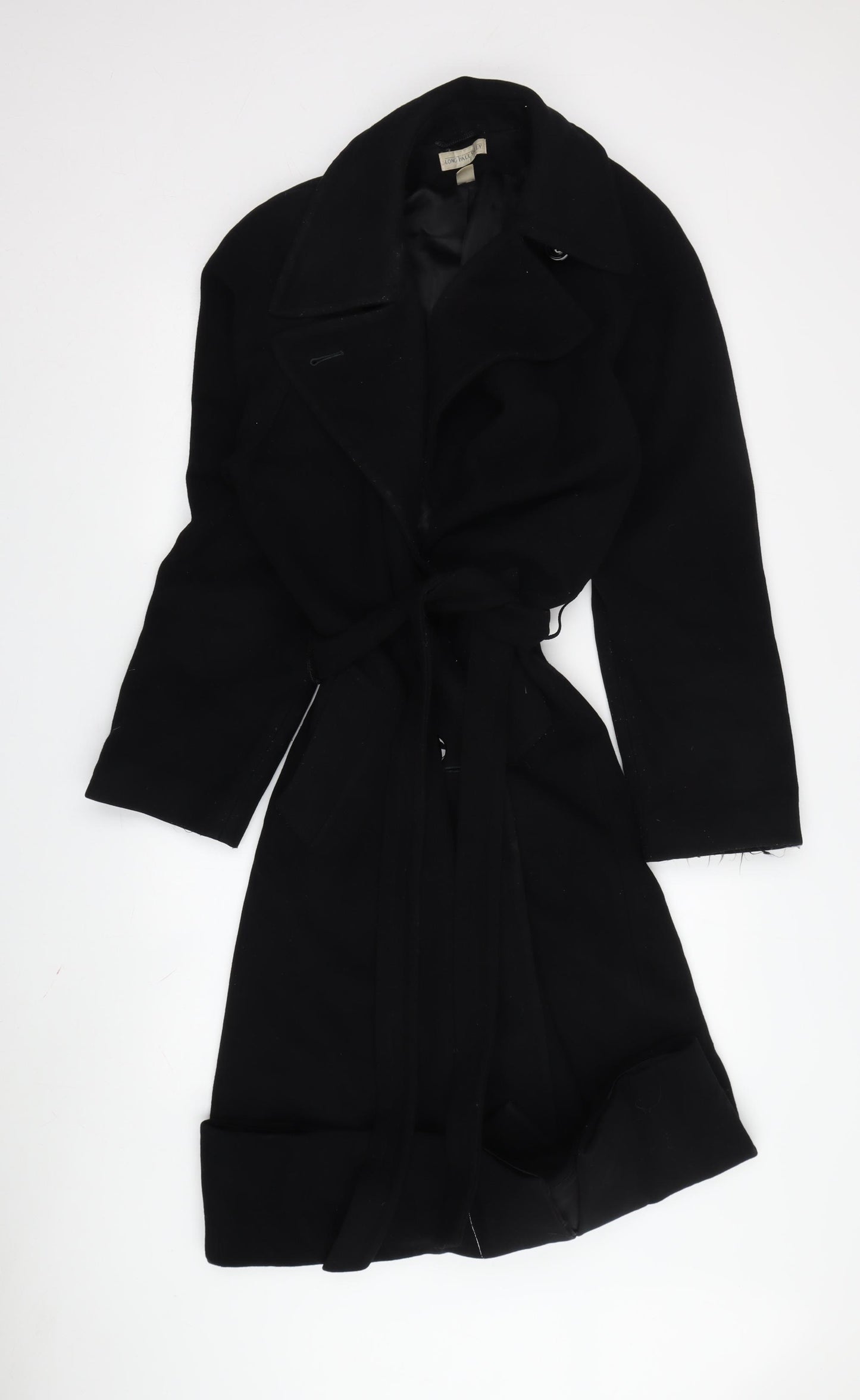 Long Tall Sally Women's Black Wool Trench Coat Size 10