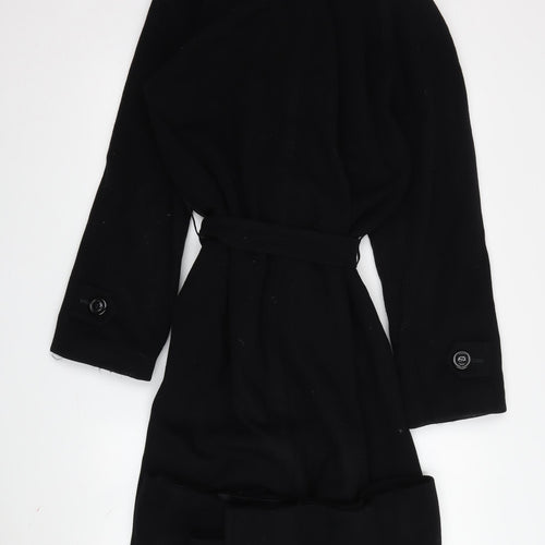 Long Tall Sally Women's Black Wool Trench Coat Size 10
