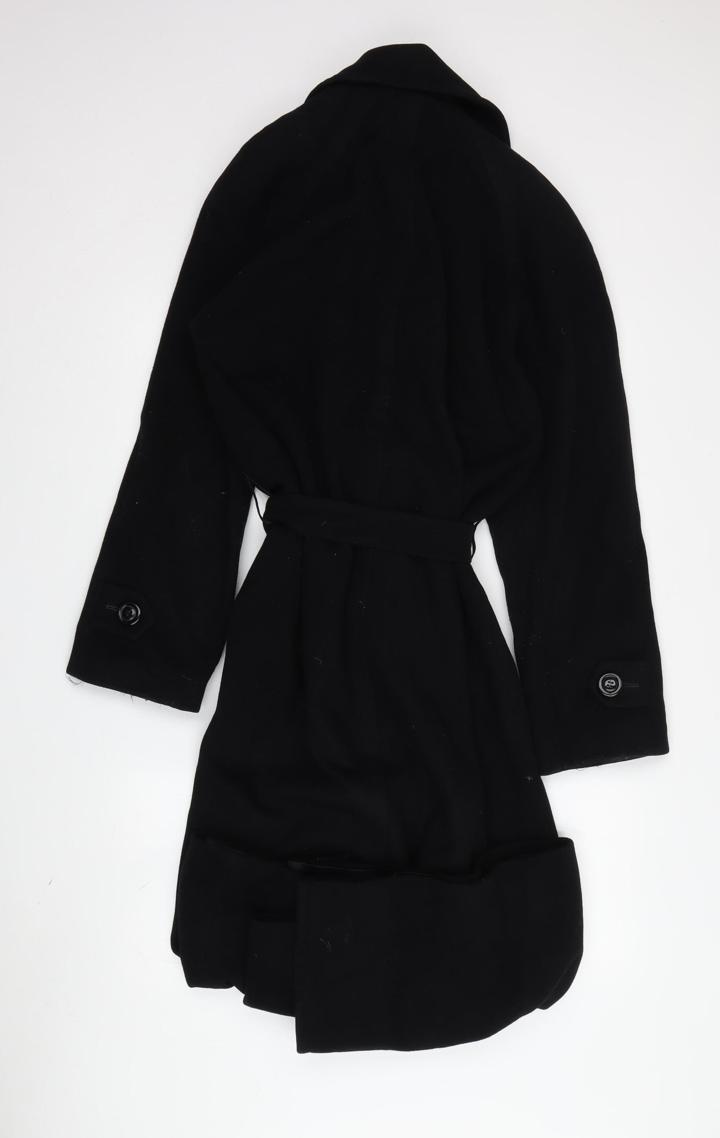 Long Tall Sally Women's Black Wool Trench Coat Size 10