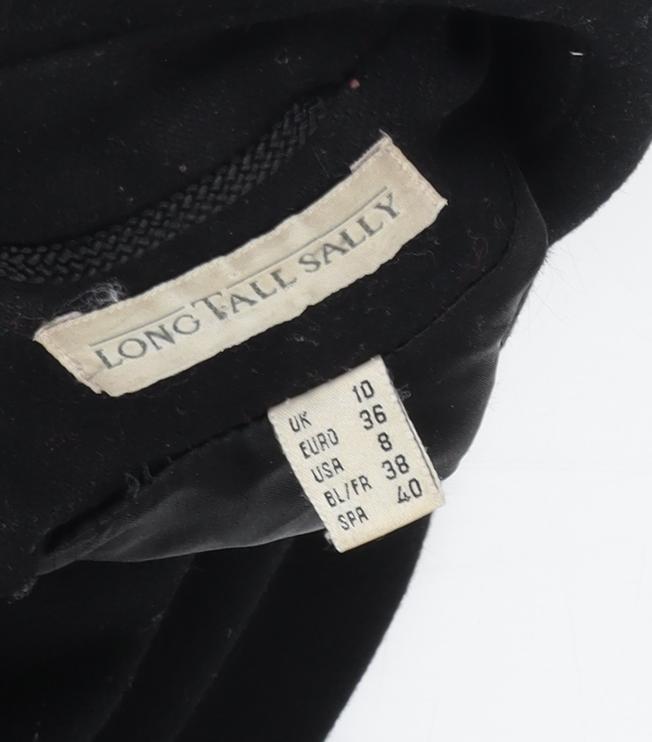 Long Tall Sally Women's Black Wool Trench Coat Size 10