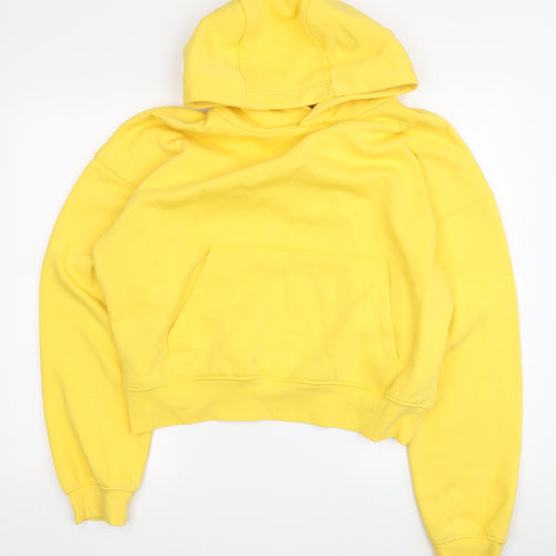 Zara Women's Yellow Pullover Hoodie, Size 10