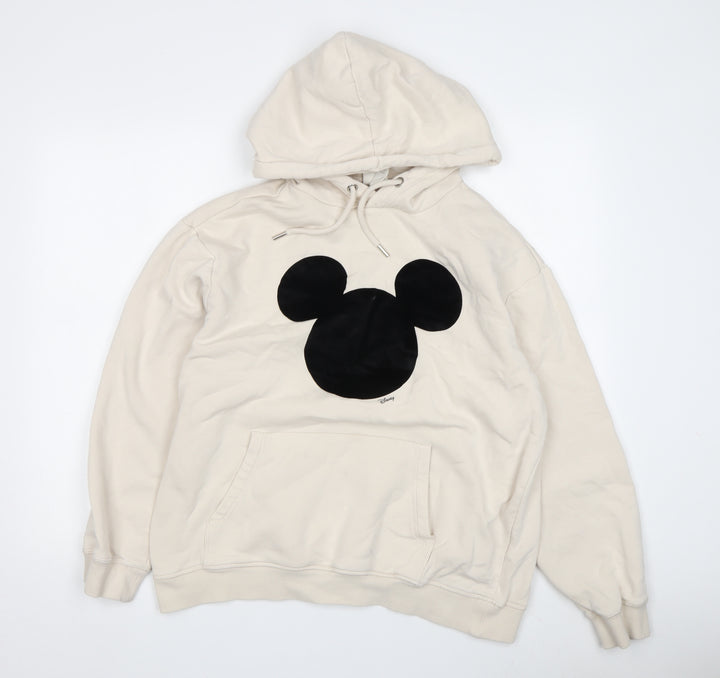Disney Unisex Beige Pullover Hoodie S - Cartoon Casual