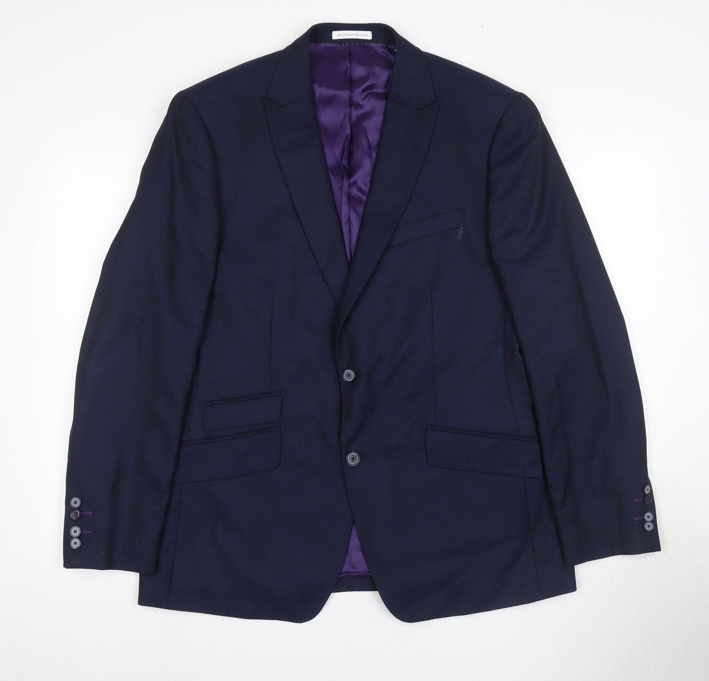 Without Prejudice Men's Blue Wool Blazer 42R Regular Fit