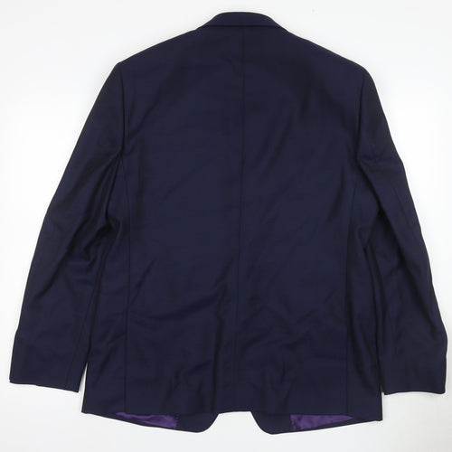 Without Prejudice Men's Blue Wool Blazer 42R Regular Fit