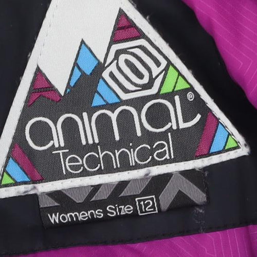 Animal Women's Black Ski Jacket, Size 12, Hooded Waterproof
