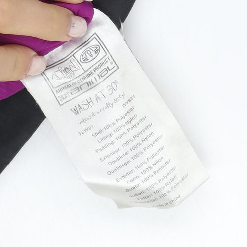 Animal Women's Black Ski Jacket, Size 12, Hooded Waterproof