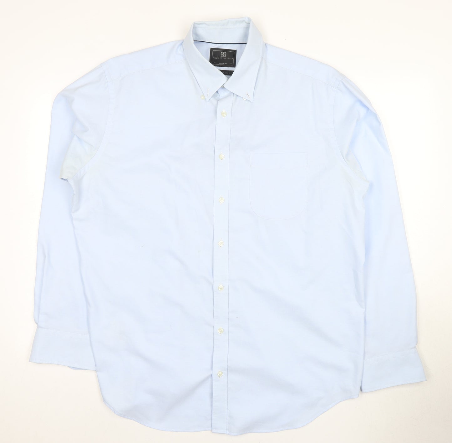 Marks and Spencer Men's Blue Slim Fit Dress Shirt 17