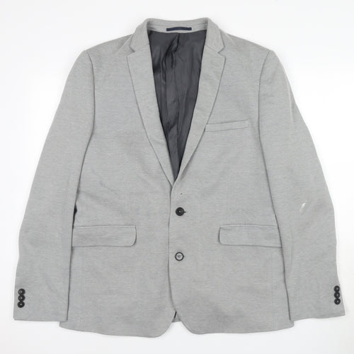 Burton Men's Grey Blazer - 44R, Regular Fit, Two-Button