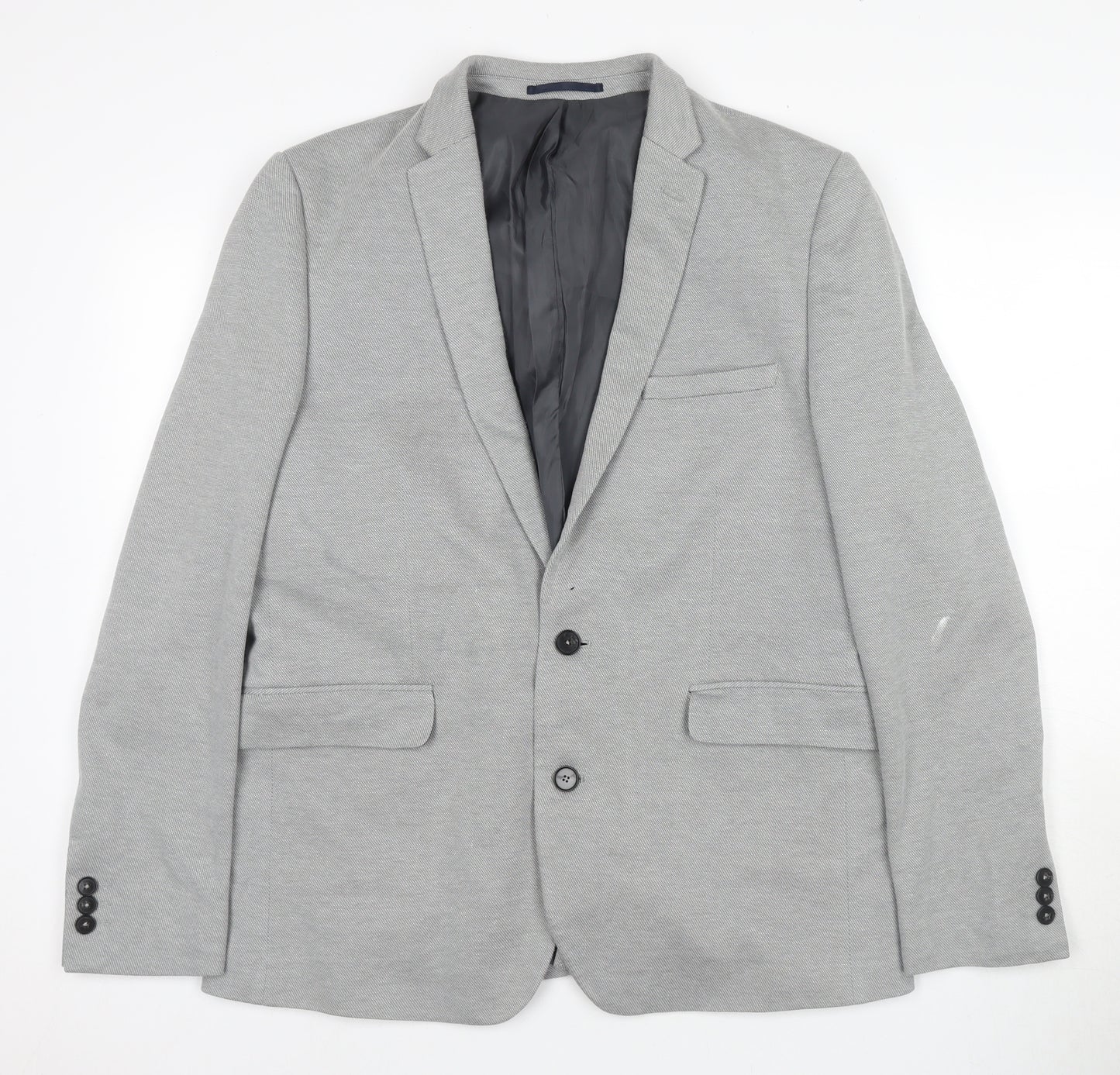 Burton Men's Grey Blazer - 44R, Regular Fit, Two-Button