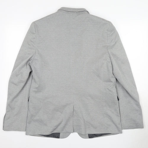 Burton Men's Grey Blazer - 44R, Regular Fit, Two-Button