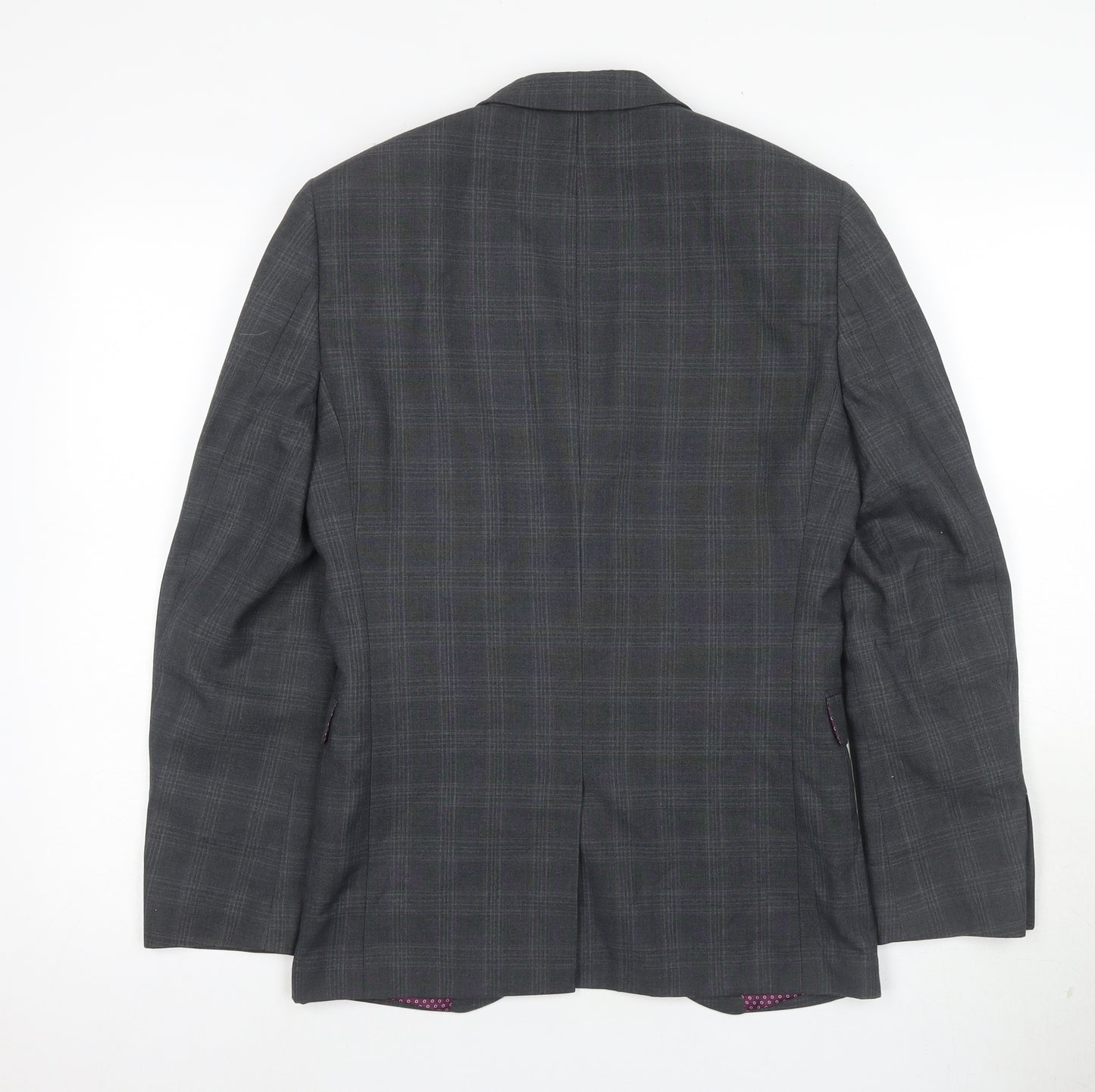 Next Grey Men's Blazer 34R Check Notch Lapel