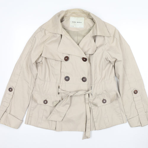 Zara Basic Women's Beige Trench Coat L Classic Style