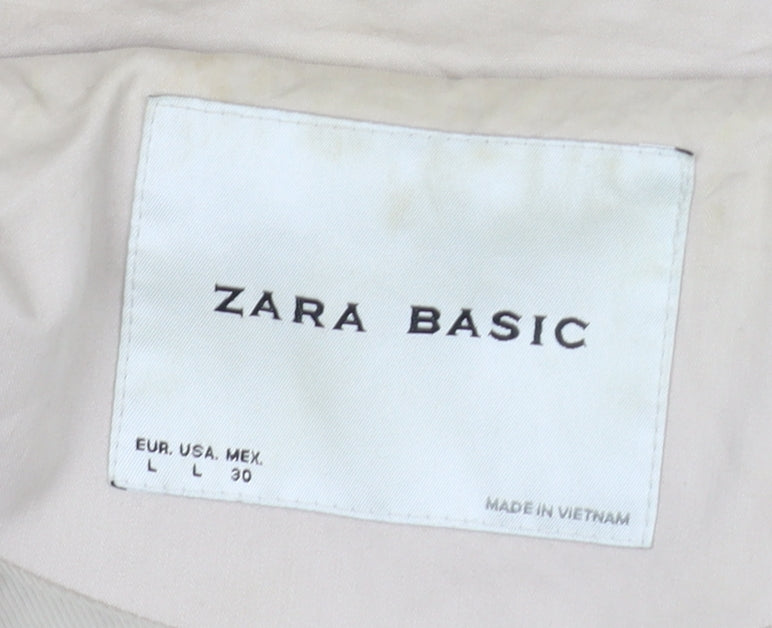 Zara Basic Women's Beige Trench Coat L Classic Style