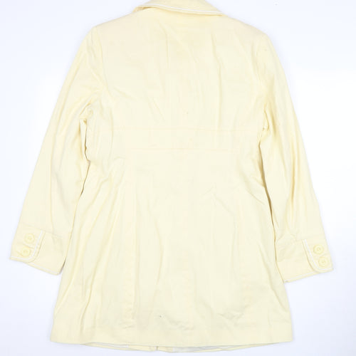 Topshop Women's Ivory Trench Coat Size 14 Classic Style