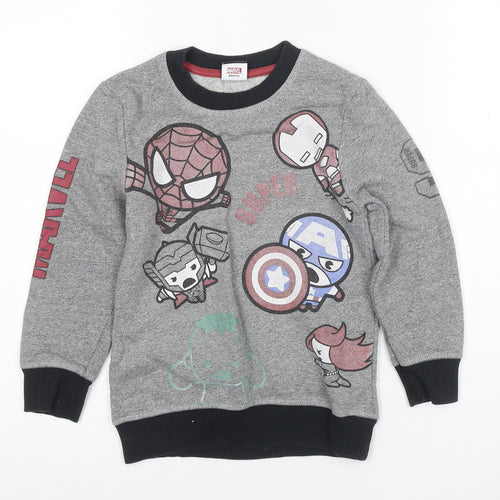 George Boys Grey Avengers Pullover Hoodie 5-6 Years Superhero