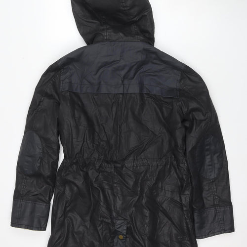 Whistles Women's Black Hooded Parka Jacket Size 10