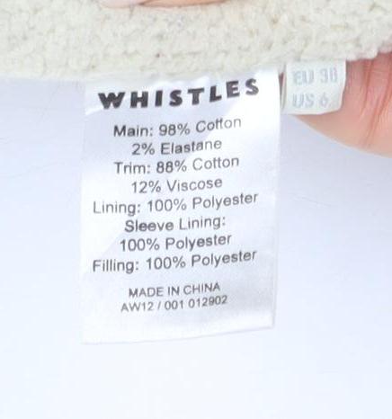 Whistles Women's Black Hooded Parka Jacket Size 10