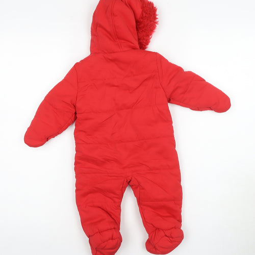 Disney Baby Minnie Snowsuit Red 3-6 Months Unisex Winter Hooded